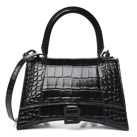 hourglass small handbag crocodile embossed